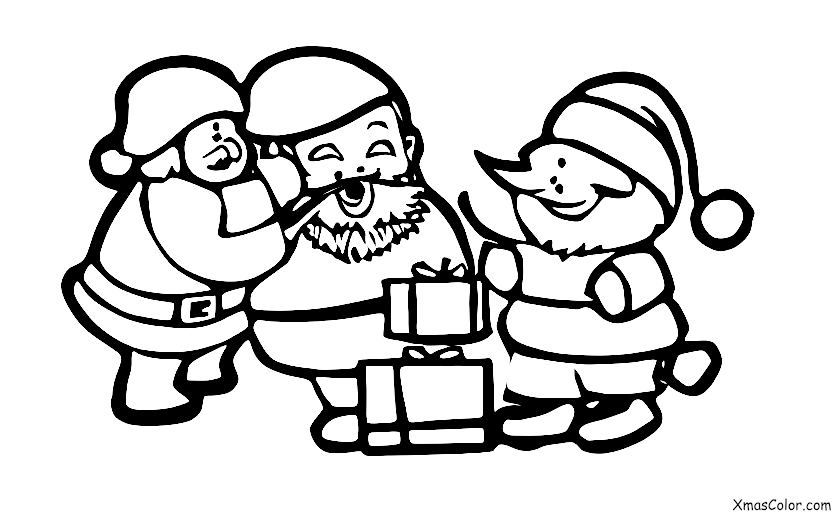 Christmas / Santa Claus: Santa giving presents to children