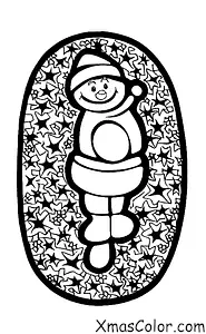 Christmas / Santa Claus: Santa making a snow angel