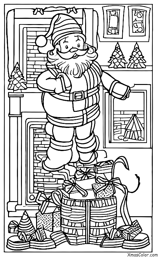 Christmas / Santa Claus: Santa stuck in a chimney