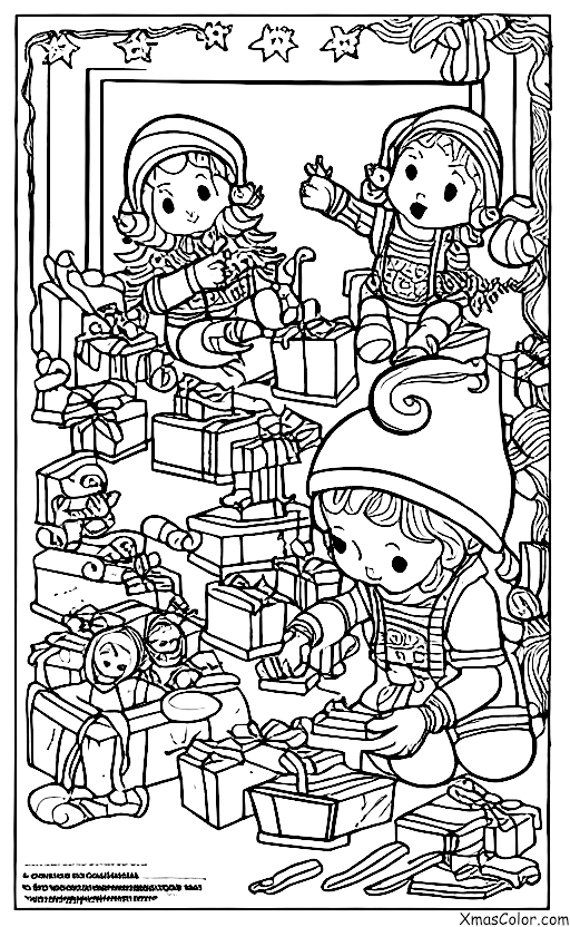 Christmas / Santa's Helpers: Elves making toys