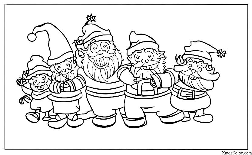 Christmas / Santa's reindeers: Santa and his reindeers taking a break