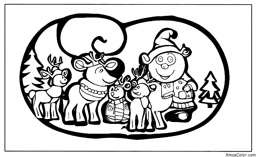 Christmas / Santa's reindeers: The reindeers at the North Pole