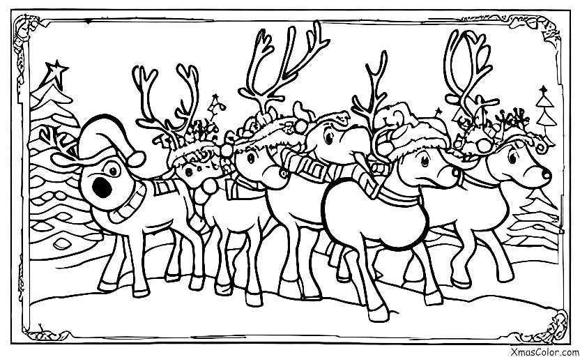 Christmas / Santa's sleigh: Rudolph is leading the way