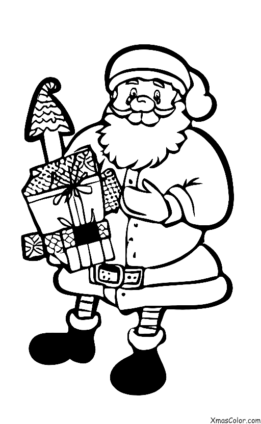 Christmas / Santa's Workshop: Santa testing out a toy