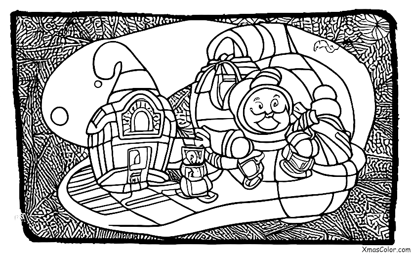Christmas / Sci-Fi Christmas: Santa in his spaceship on the moon