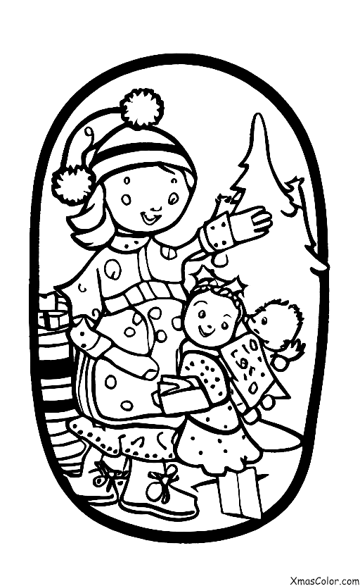 Christmas / Sending Christmas Cards: A child mailing a Christmas card