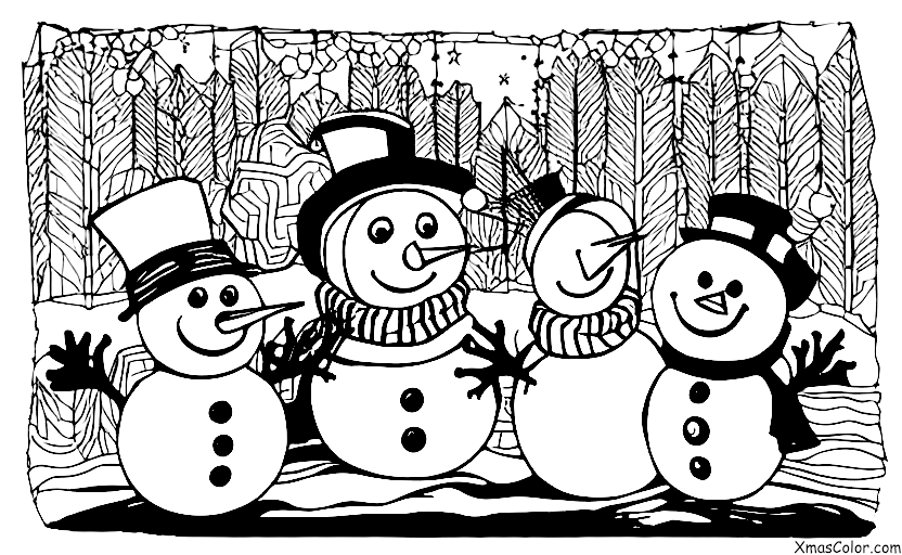 Christmas / Silent Night: A snowman singing Silent Night