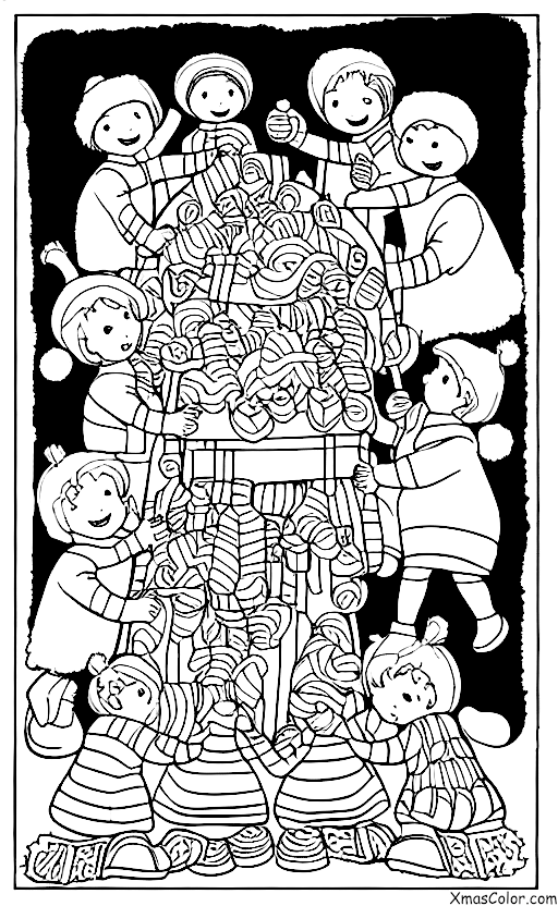 Christmas / Sleigh Bells: A group of children playing with sleigh bells