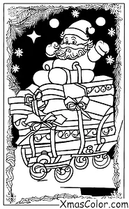 Christmas / Sleigh: Christmas sleigh being pulled by Santa