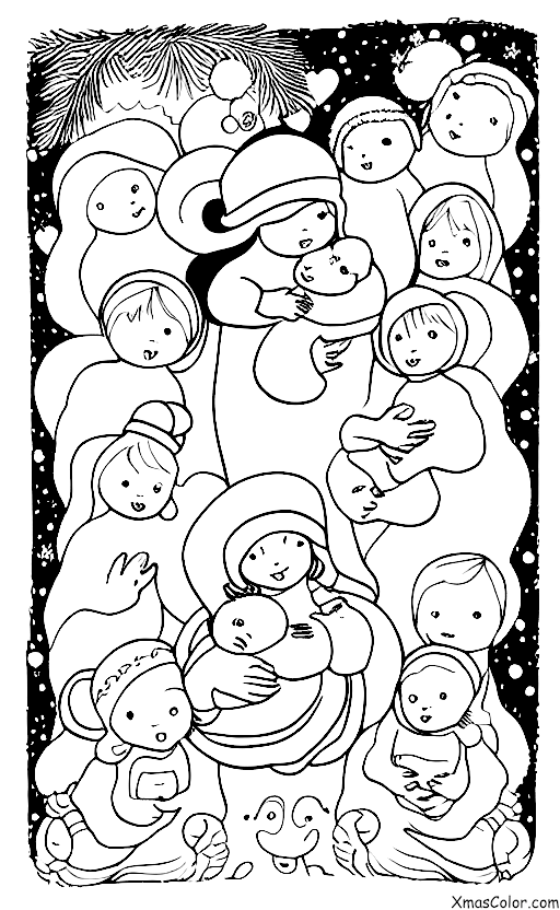 Christmas / Snow Angels: A snow angel and a baby