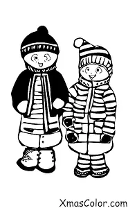 Christmas / Snow Ball Fights: Two kids having a snowball fight