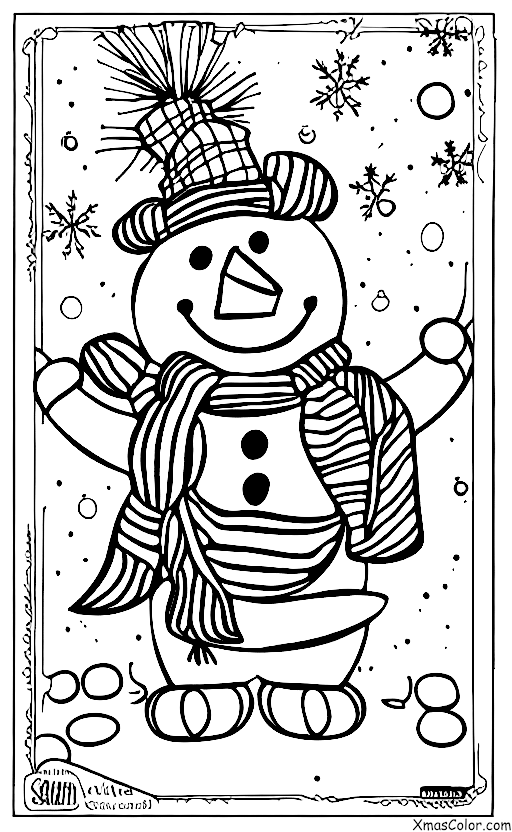 Christmas / Snow Man: A snow man with a sad face