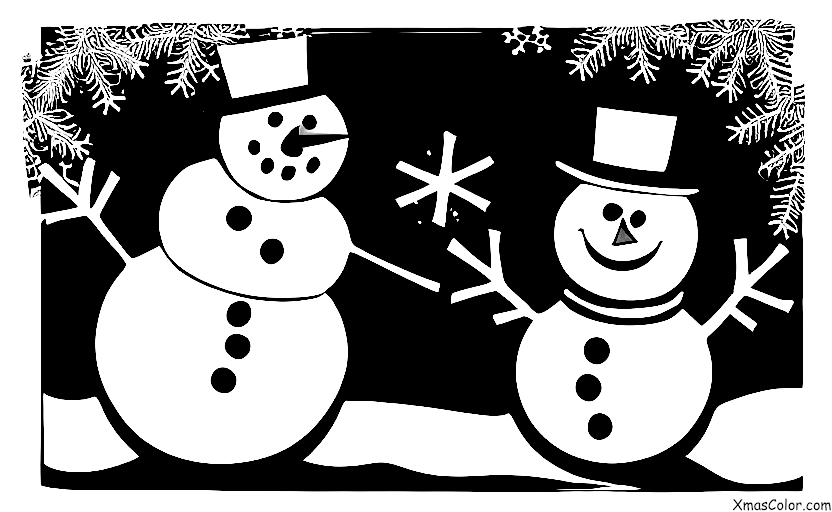 Christmas / Snow Man: A snowman in the middle of a snowstorm