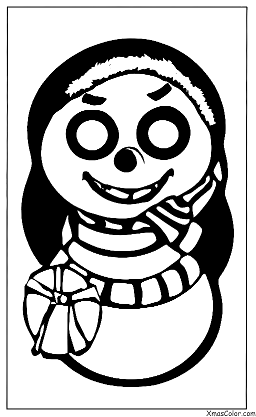 Christmas / Snow Man: A snowman with a carrot nose and coal eyes melting in the sun