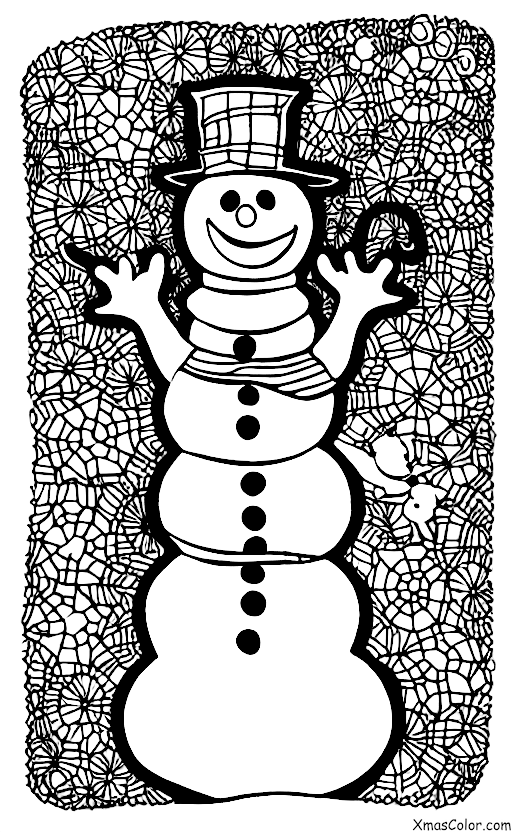 Christmas / Snow Man: A snowman with a mouse