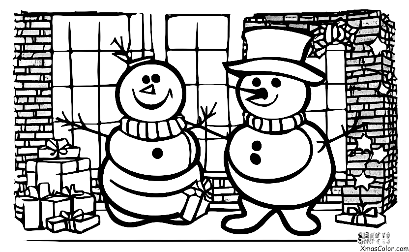 Christmas / Snow Man: A snowman with a top hat
