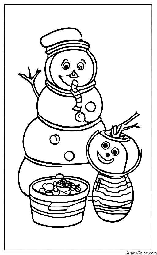 Christmas / Snow Man: The snowman cooking