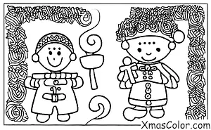 Christmas / St. Lucia's Day: A boy dressed in white with a wreath of candles on his head