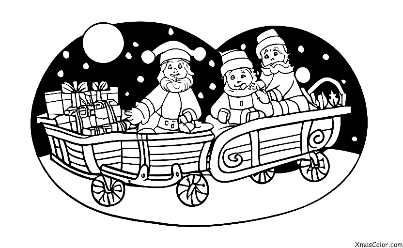 Christmas / St. Nicholas Day: St. Nicholas on his sleigh