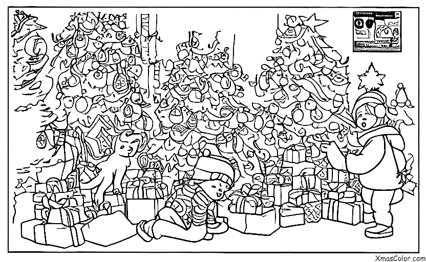 Christmas / Star Wars Christmas: Ewoks decorating a Christmas tree