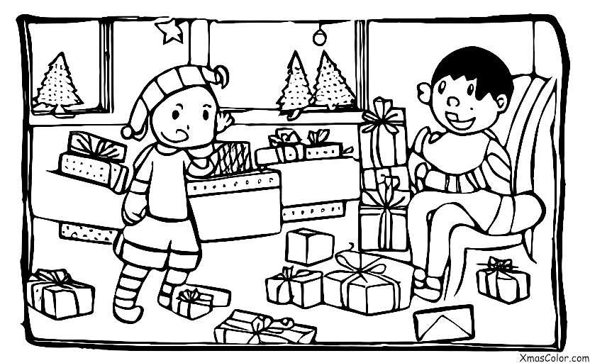 Christmas / Strange Christmas: A kid waking up to find their presents have been eaten by a dog