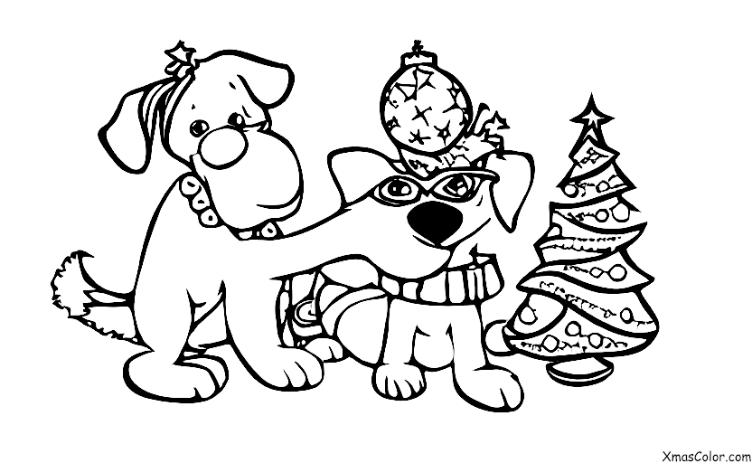 Christmas / Stringing Christmas lights: Accidentally stringing Christmas lights around a dog