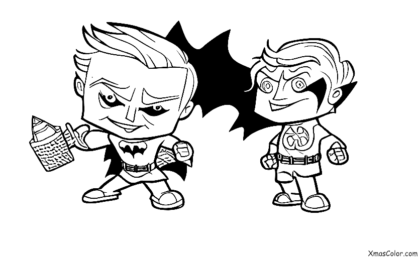 Christmas / Superhero Christmas: Batman fighting the Joker