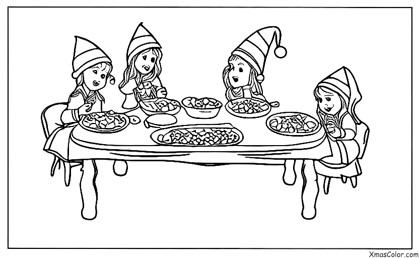 Christmas / The elves: The elves eating