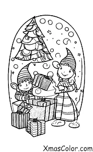 Christmas / The elves: The elves wrapping presents