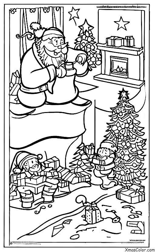 Christmas / The South Pole: Santa and his reindeer taking a break
