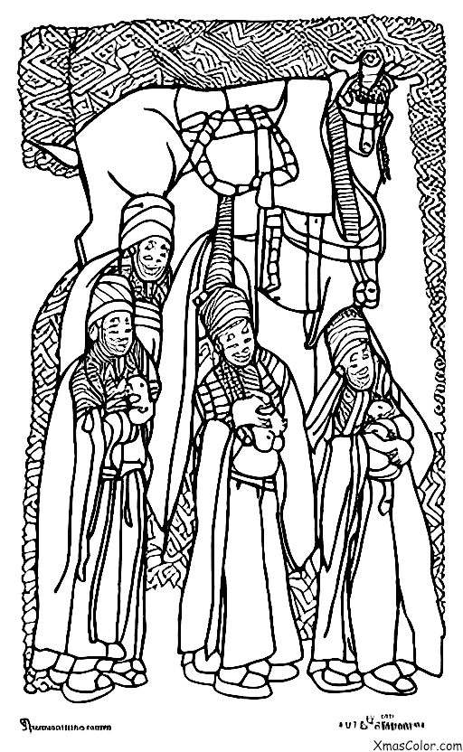 Christmas / The Three Kings: The Three Kings are riding their camels through the desert