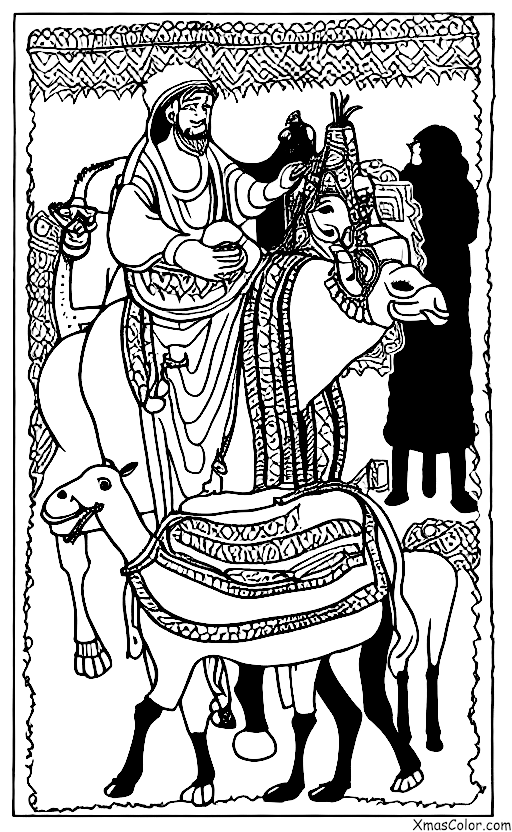 Christmas / The Wise Men: One of the wise men holding a camel