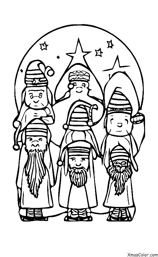 Christmas / The Wise Men: The three wise men following the star