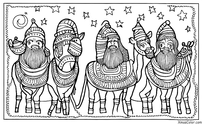 Christmas / The Wise Men: The three wise men returning home