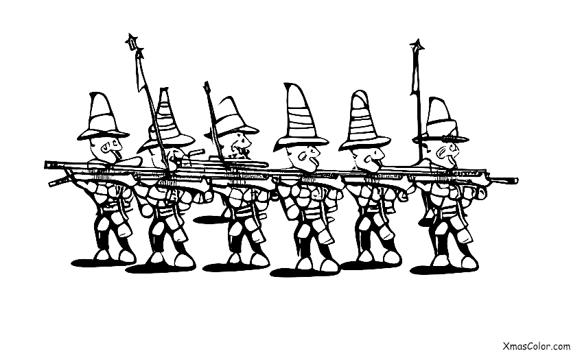 Christmas / Toy Soldiers: A group of toy soldiers marching in formation