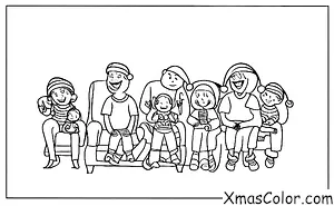 Christmas / Unusual Christmas: A family watching a Christmas movie