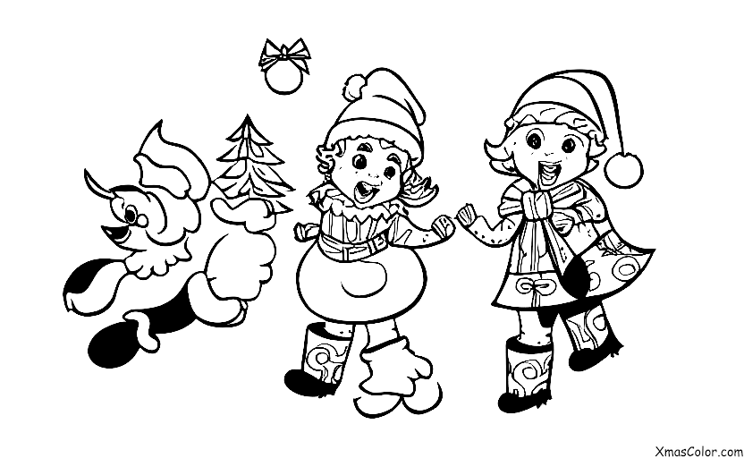 Christmas / Vixen: Vixen and Santa flying in the sky