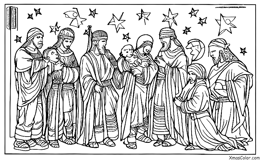 Christmas / We Three Kings: The Three Kings arriving in Bethlehem