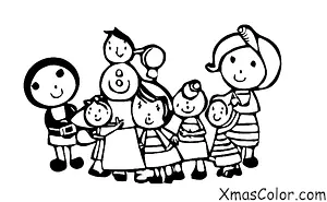Christmas / What people do on Christmas: A family opening presents on Christmas morning