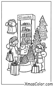 Christmas / What people do on Christmas: A store full of Christmas shoppers