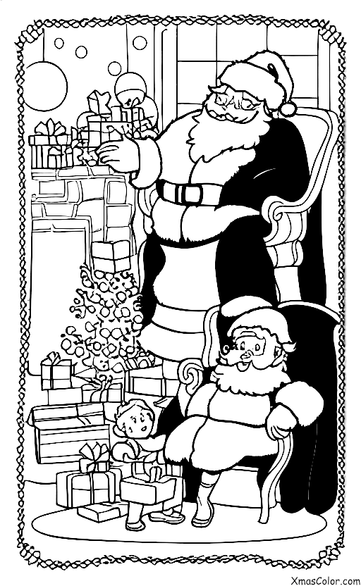 Christmas / Winter Wonderland: Santa meeting with a child