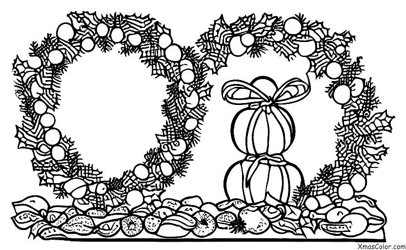 Christmas / Wreaths: A wreath made of fruit