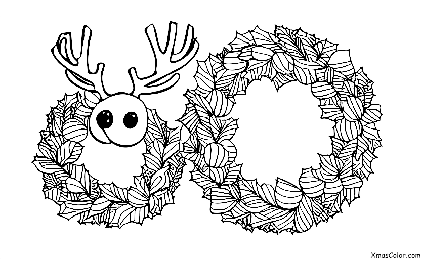 Christmas / Wreaths: Christmas wreath with a reindeer