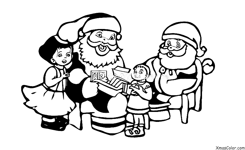Christmas / Writing Letters to Santa: A child is receiving a letter from Santa