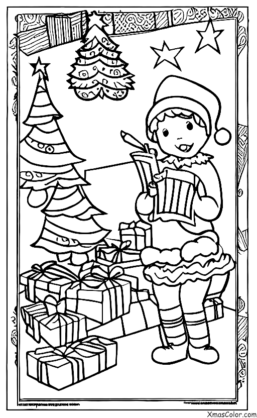 Christmas / Writing Letters to Santa: A child is writing a letter to Santa