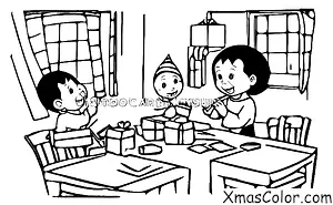 Christmas / Writing Letters to Santa: A child writing a letter to Santa