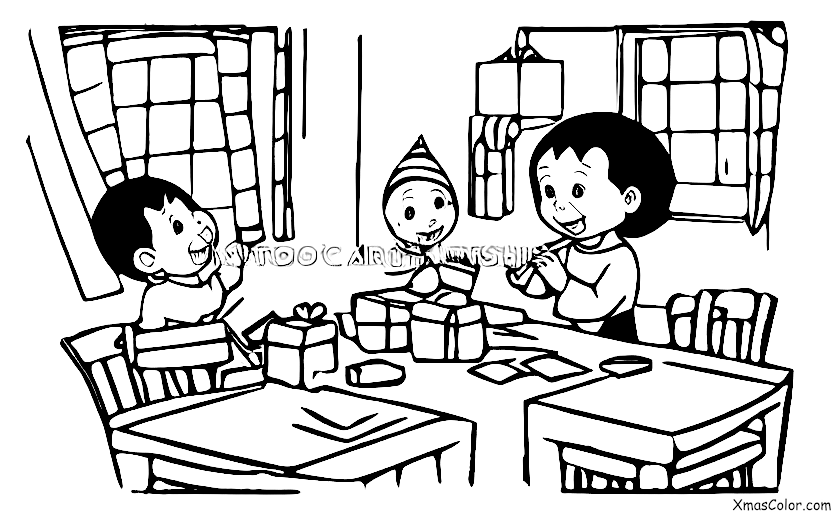 Christmas / Writing Letters to Santa: A child writing a letter to Santa